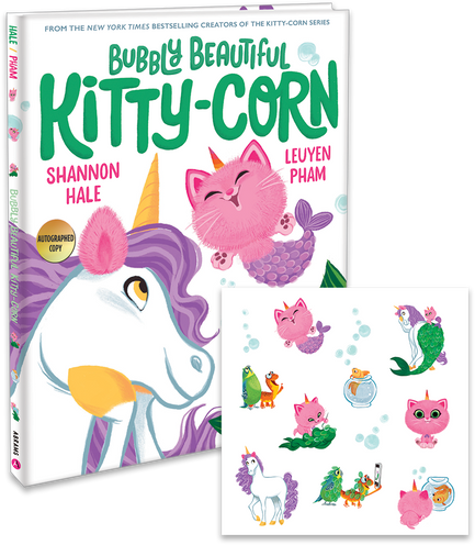 Signed Copy of Bubbly Beautiful Kitty-Corn and Tattoo Sheet